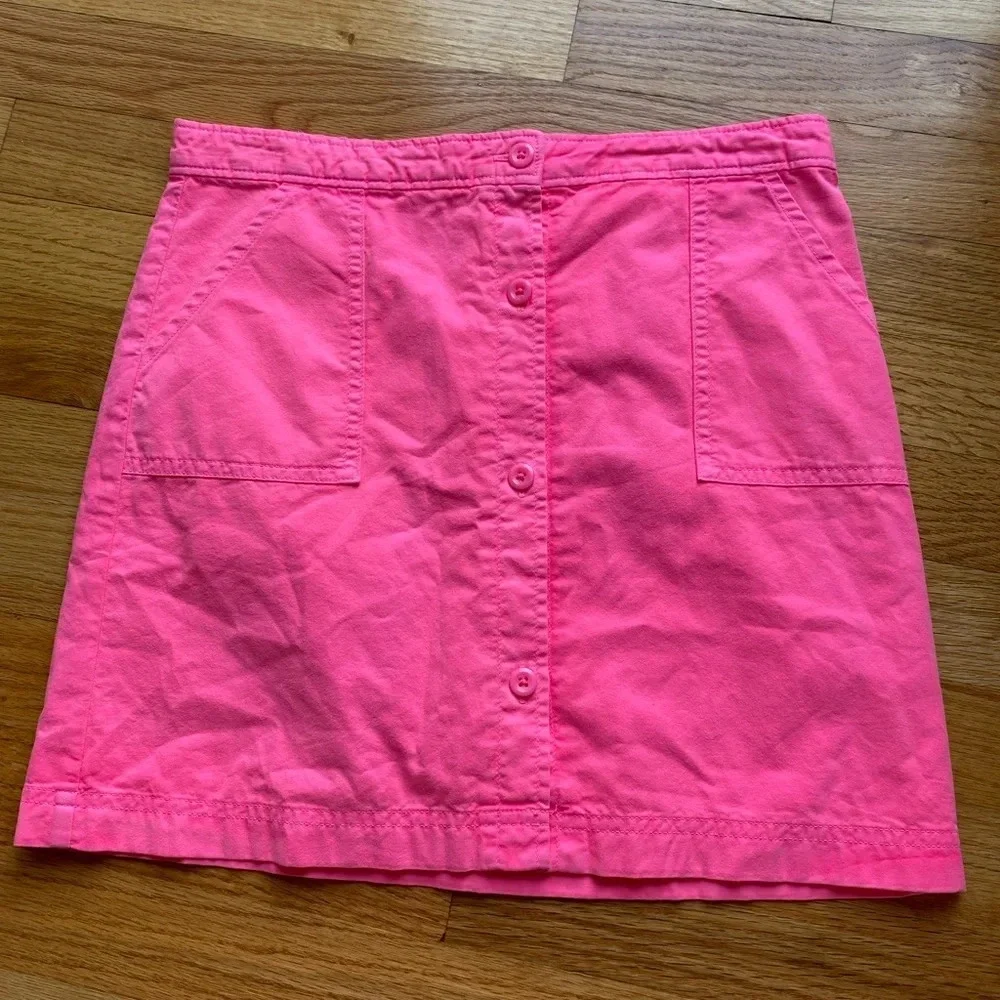 Vineyard Vines Girls Size 14 Skirt Neon Pink Button Front Pocket Skirt Bright‎